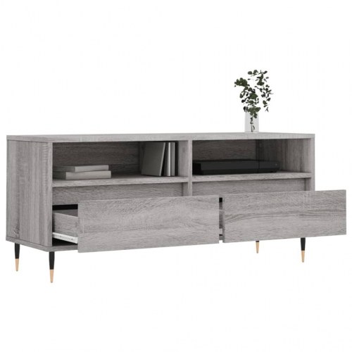 Tv-bord 100x34,5x44,5 cm konstrueret træ grå sonoma-eg