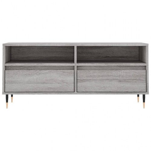 Tv-bord 100x34,5x44,5 cm konstrueret træ grå sonoma-eg