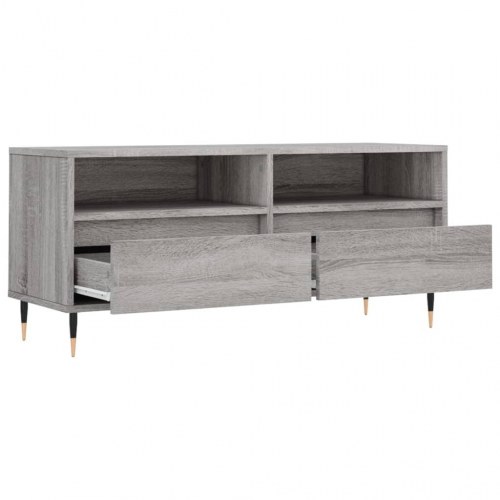 Tv-bord 100x34,5x44,5 cm konstrueret træ grå sonoma-eg