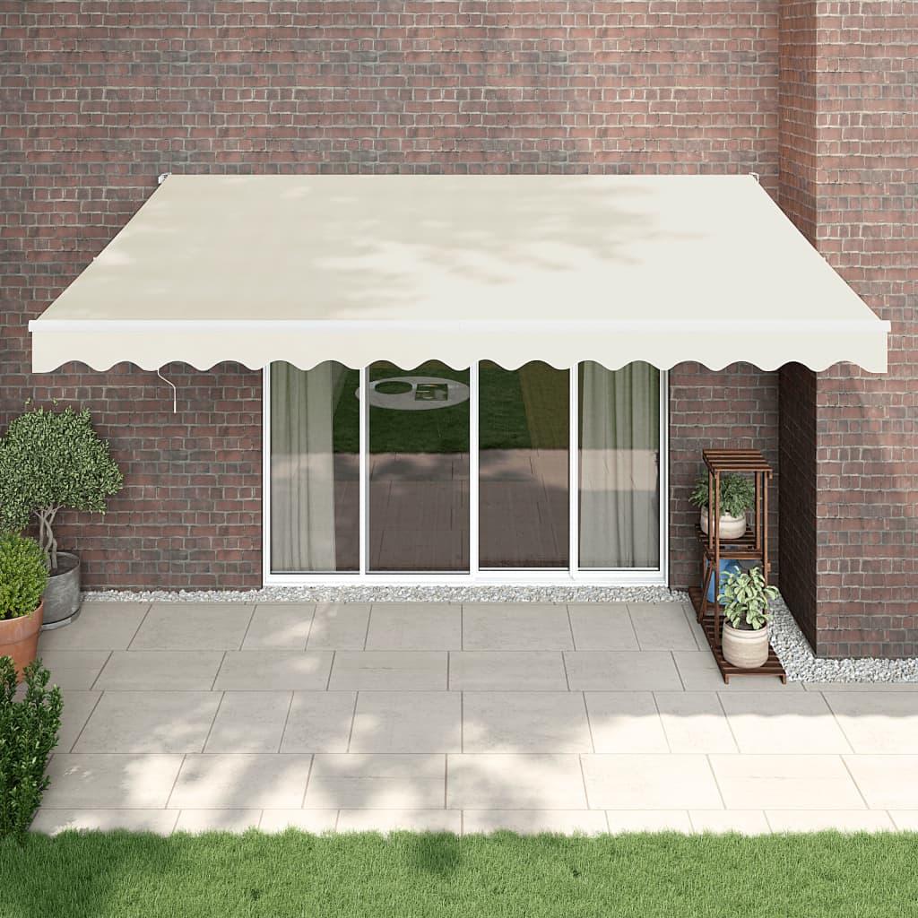 Foldemarkise manuel betjening 4,5x3 m stof aluminium creme