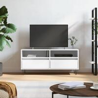 Tv-bord 100x34,5x44,5 cm konstrueret træ hvid højglans