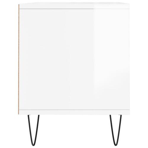 Tv-bord 100x34,5x44,5 cm konstrueret træ hvid højglans