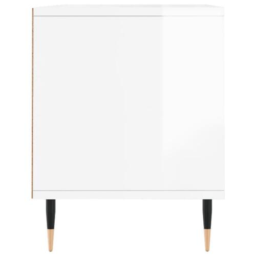 Tv-bord 100x34,5x44,5 cm konstrueret træ hvid højglans