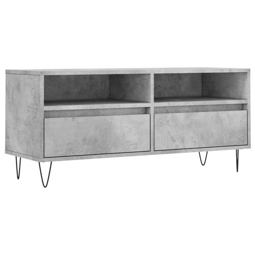 Tv-bord 100x34,5x44,5 cm konstrueret træ betongrå