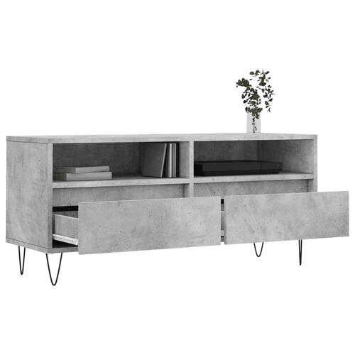Tv-bord 100x34,5x44,5 cm konstrueret træ betongrå