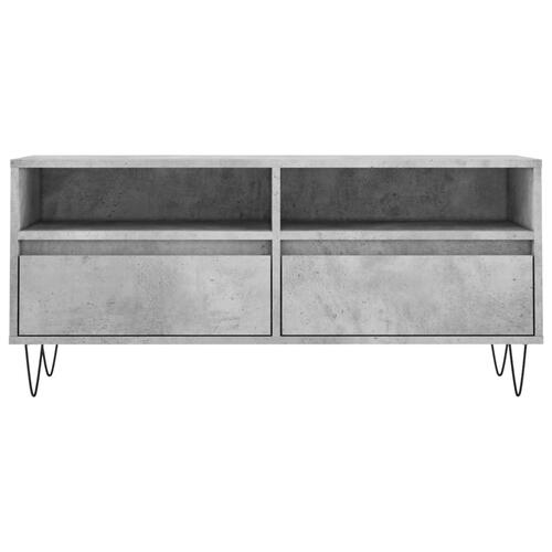 Tv-bord 100x34,5x44,5 cm konstrueret træ betongrå