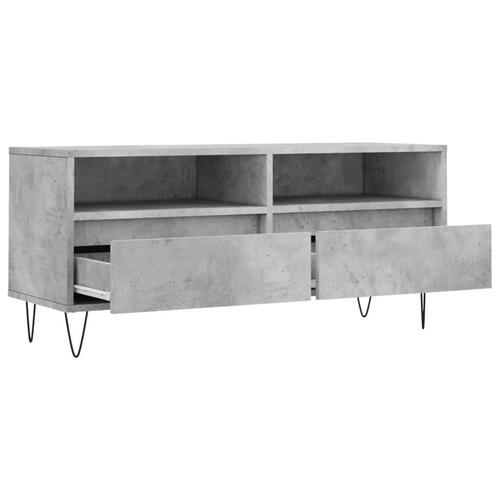 Tv-bord 100x34,5x44,5 cm konstrueret træ betongrå