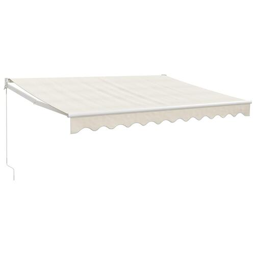 Foldemarkise manuel betjening 3,5x2,5 m stof aluminium creme
