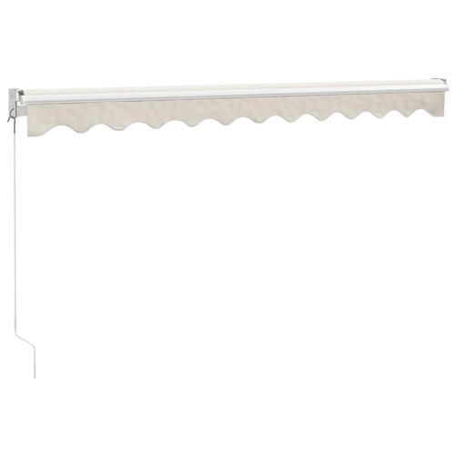Foldemarkise manuel betjening 3,5x2,5 m stof aluminium creme