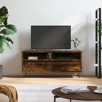 Tv-bord 100x34,5x44,5 cm konstrueret træ røget egetræsfarve