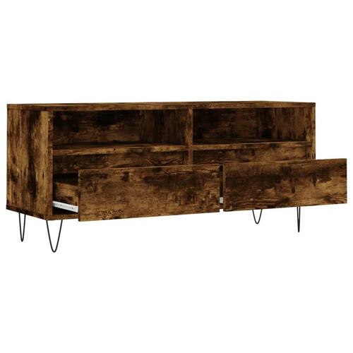 Tv-bord 100x34,5x44,5 cm konstrueret træ røget egetræsfarve