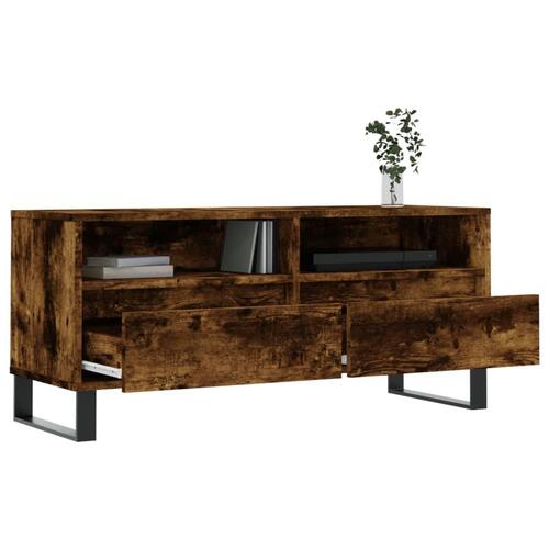 Tv-bord 100x34,5x44,5 cm konstrueret træ røget egetræsfarve