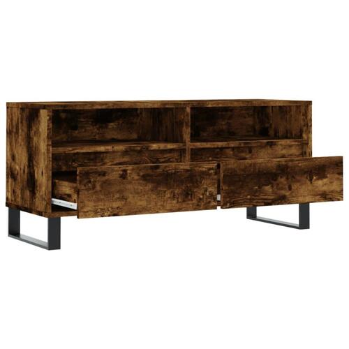 Tv-bord 100x34,5x44,5 cm konstrueret træ røget egetræsfarve