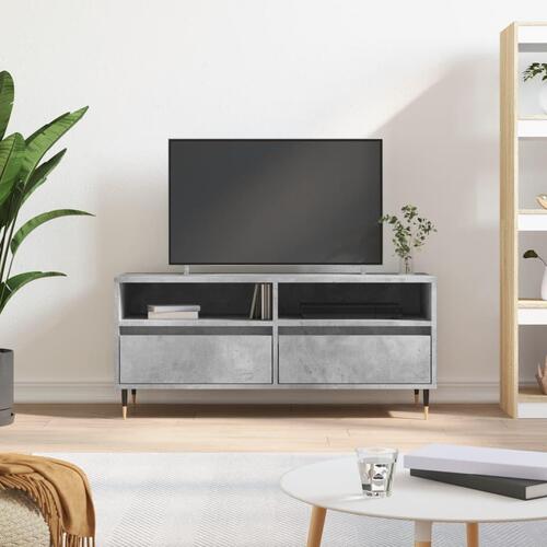 Tv-bord 100x34,5x44,5 cm konstrueret træ betongrå