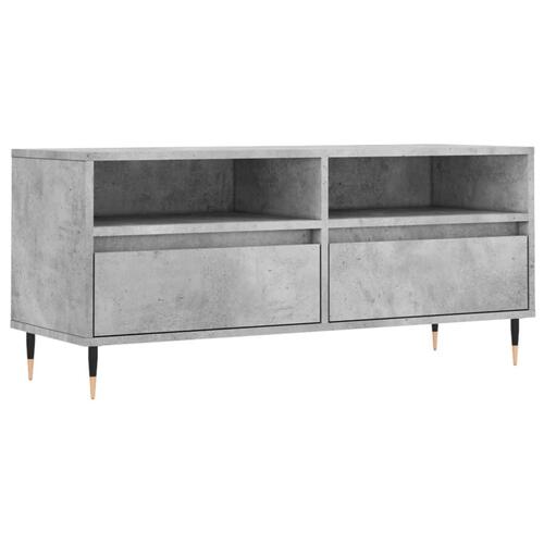 Tv-bord 100x34,5x44,5 cm konstrueret træ betongrå