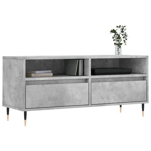 Tv-bord 100x34,5x44,5 cm konstrueret træ betongrå