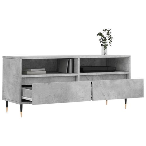 Tv-bord 100x34,5x44,5 cm konstrueret træ betongrå