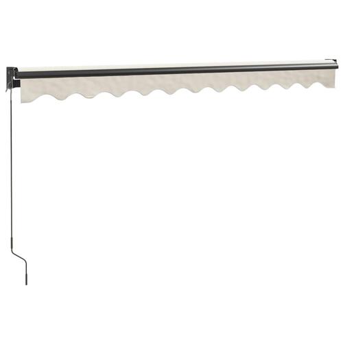 Foldemarkise manuel betjening 3,5x2,5 m stof aluminium creme