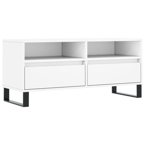 Tv-bord 100x34,5x44,5 cm konstrueret træ hvid