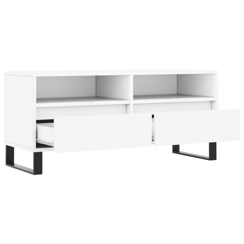 Tv-bord 100x34,5x44,5 cm konstrueret træ hvid