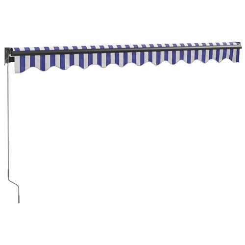 Foldemarkise manuel betjening 3x2,5 m stof aluminium blå hvid