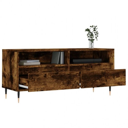 Tv-bord 100x34,5x44,5 cm konstrueret træ røget egetræsfarve