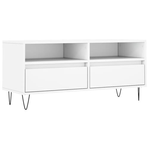 Tv-bord 100x34,5x44,5 cm konstrueret træ hvid