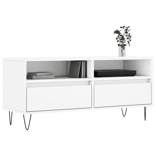 Tv-bord 100x34,5x44,5 cm konstrueret træ hvid