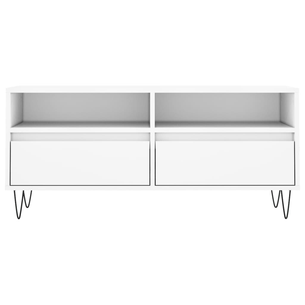 Tv-bord 100x34,5x44,5 cm konstrueret træ hvid