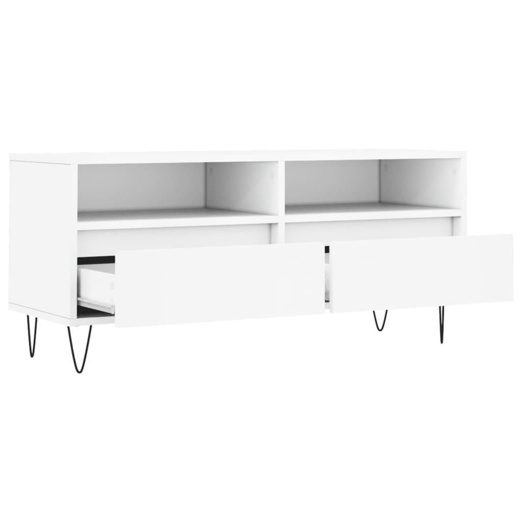 Tv-bord 100x34,5x44,5 cm konstrueret træ hvid