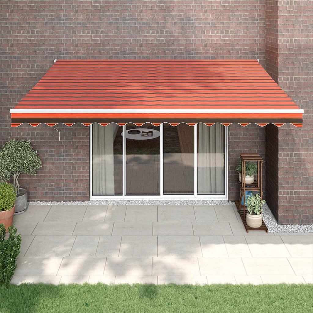 Foldemarkise 4,5x3 m stof og aluminium orange og brun