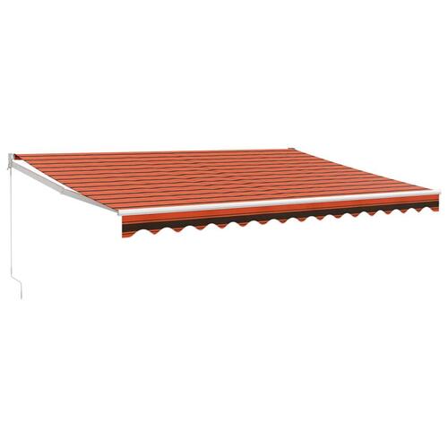 Foldemarkise 4x3 m stof og aluminium orange og brun