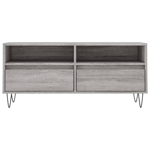 Tv-bord 100x34,5x44,5 cm konstrueret træ grå sonoma-eg
