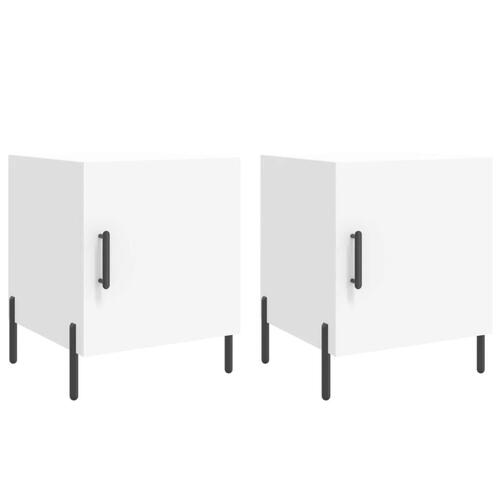Sengeborde 2 stk. 40x40x50 cm konstrueret træ hvid