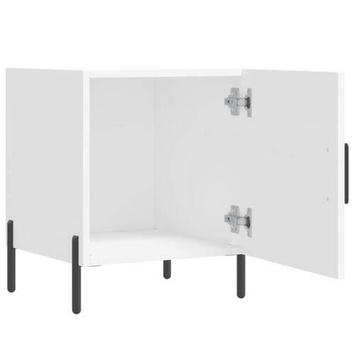 Sengeborde 2 stk. 40x40x50 cm konstrueret træ hvid