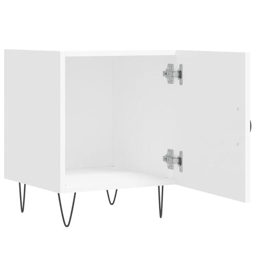 Sengeborde 2 stk. 40x40x50 cm konstrueret træ hvid