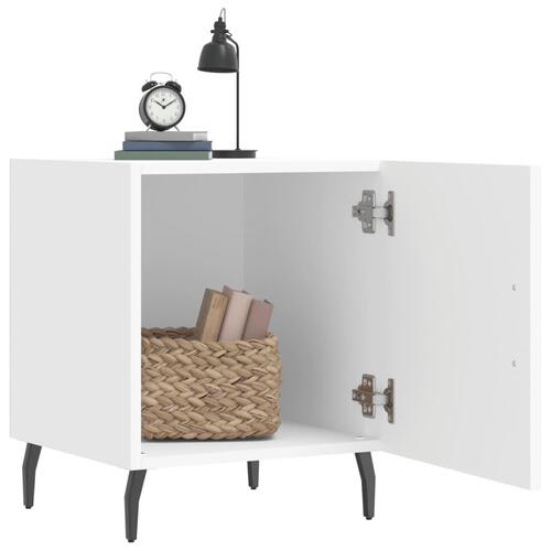 Sengeborde 2 stk. 40x40x50 cm konstrueret træ hvid