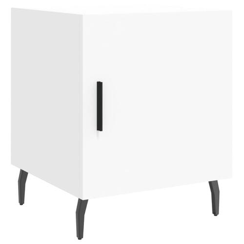 Sengeborde 2 stk. 40x40x50 cm konstrueret træ hvid