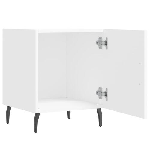 Sengeborde 2 stk. 40x40x50 cm konstrueret træ hvid