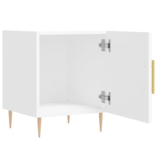 Sengeborde 2 stk. 40x40x50 cm konstrueret træ hvid