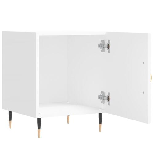 Sengeborde 2 stk. 40x40x50 cm konstrueret træ hvid
