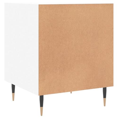 Sengeborde 2 stk. 40x40x50 cm konstrueret træ hvid