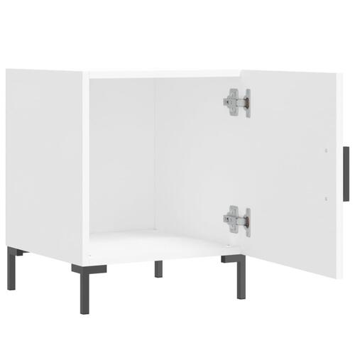 Sengeborde 2 stk. 40x40x50 cm konstrueret træ hvid