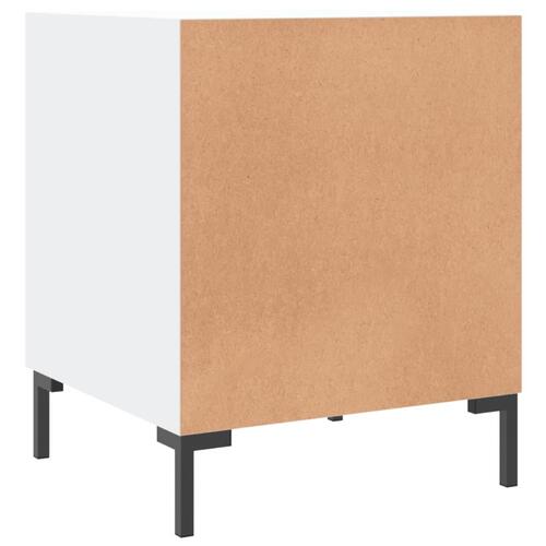 Sengeborde 2 stk. 40x40x50 cm konstrueret træ hvid