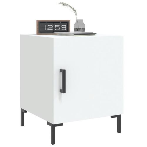 Sengeborde 2 stk. 40x40x50 cm konstrueret træ hvid