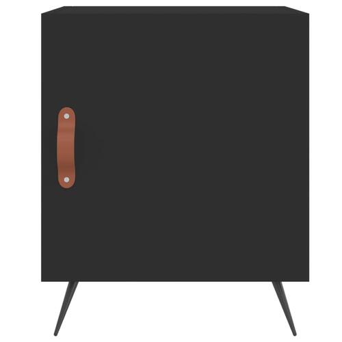 Sengeborde 2 stk. 40x40x50 cm konstrueret træ sort
