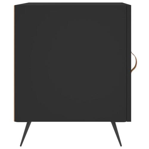 Sengeborde 2 stk. 40x40x50 cm konstrueret træ sort