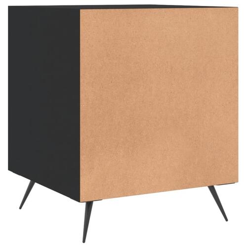 Sengeborde 2 stk. 40x40x50 cm konstrueret træ sort