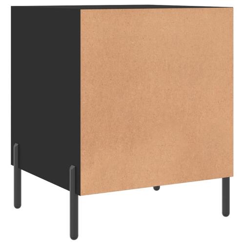Sengeborde 2 stk. 40x40x50 cm konstrueret træ sort