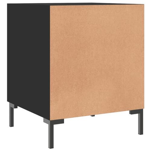 Sengeborde 2 stk. 40x40x50 cm konstrueret træ sort